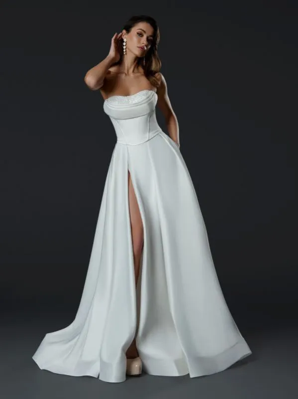 Stella Couture Size 10 24857 Off White Gown