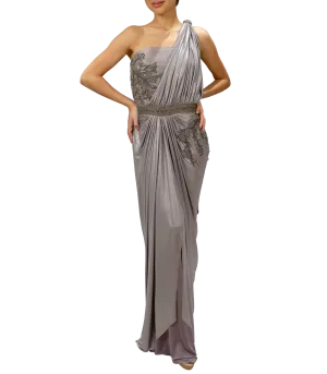 Strapless drape gown
