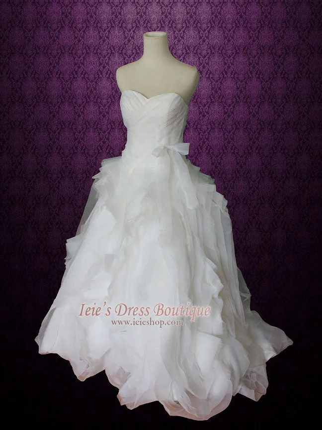 Strapless Organza Ruffle Ball Gown Wedding Dress CHANELL
