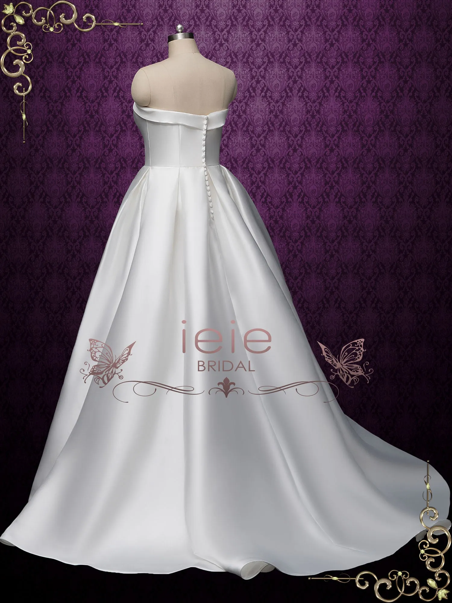 Strapless Satin Wedding Dress with Side Slit DAYNA