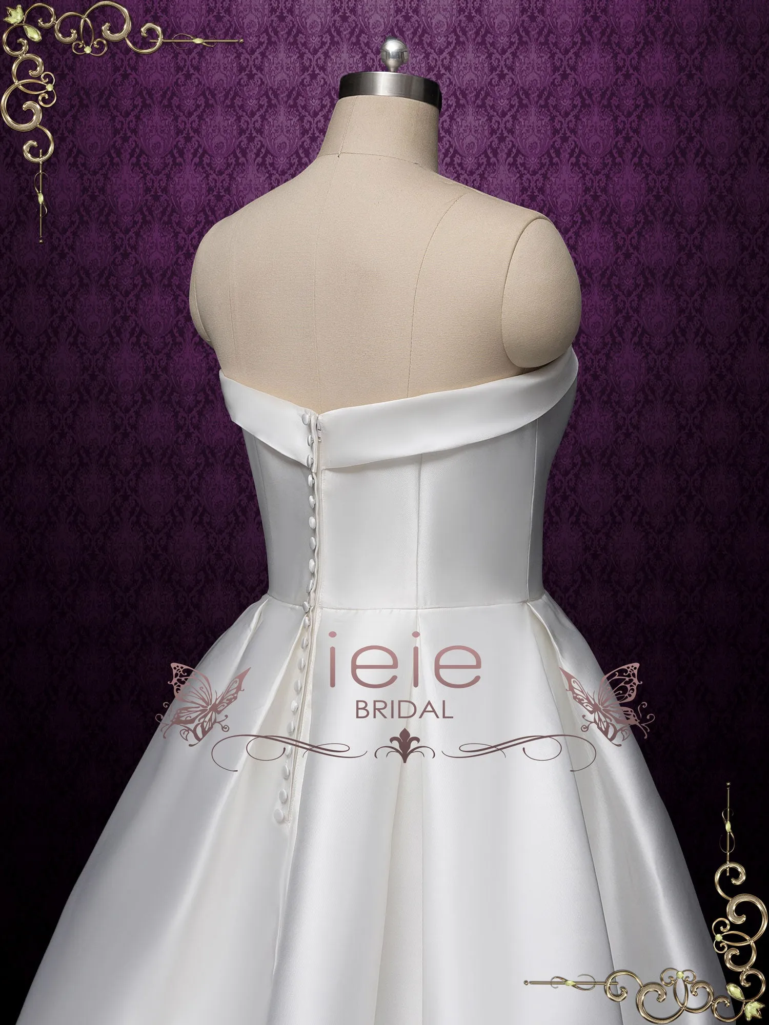 Strapless Satin Wedding Dress with Side Slit DAYNA