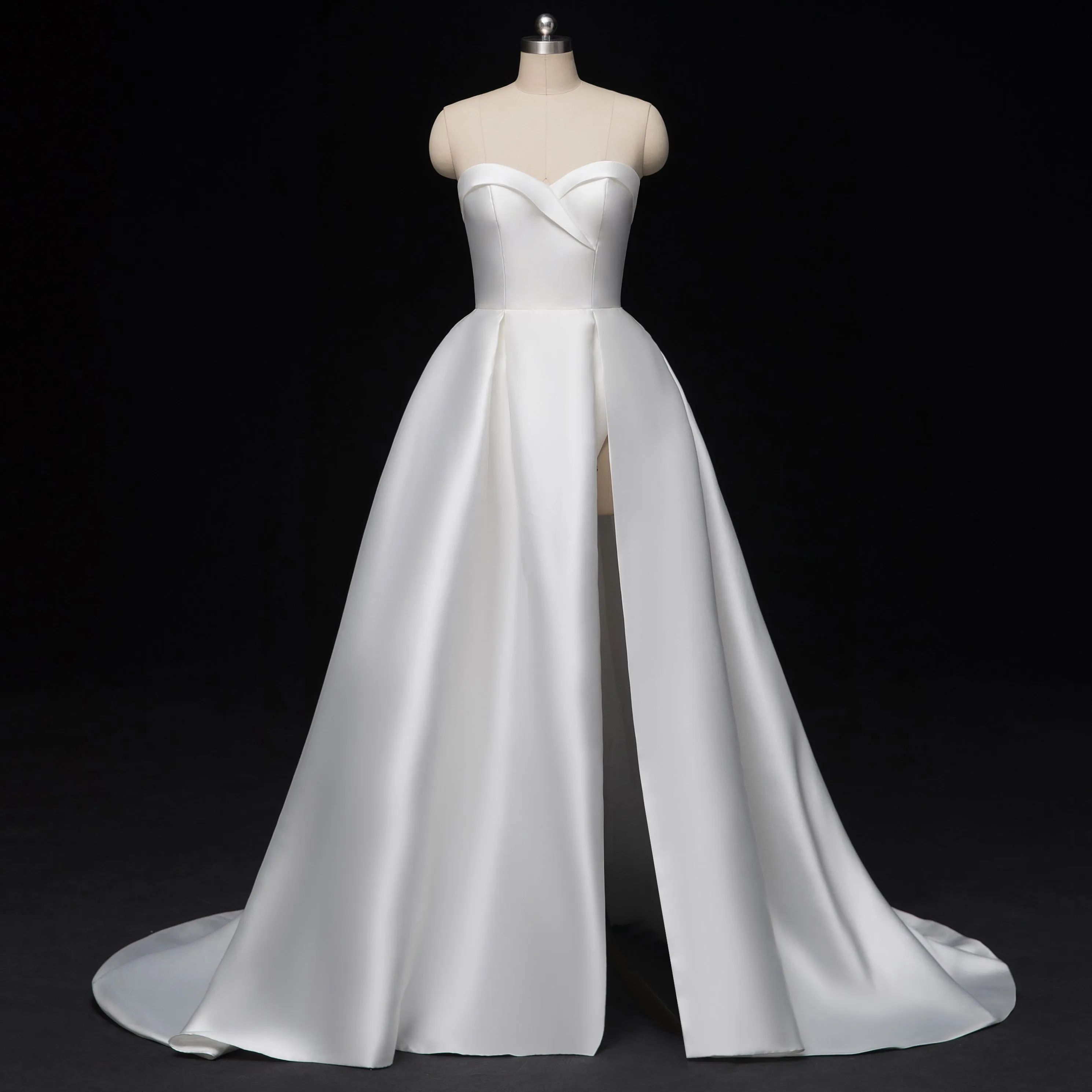 Strapless Satin Wedding Dress with Side Slit DAYNA