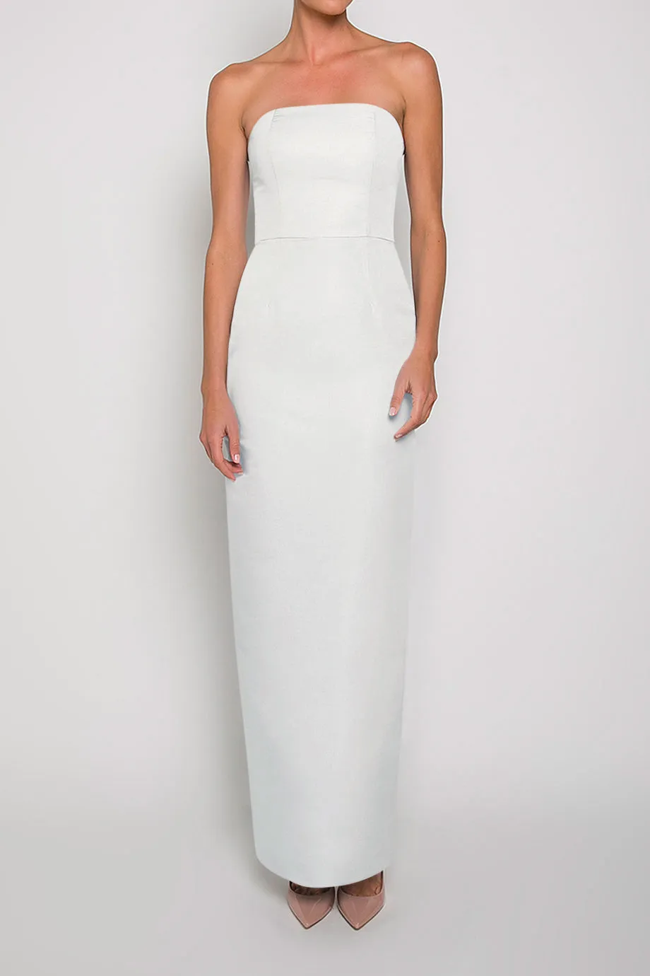 Strapless Silk Faille Column Gown