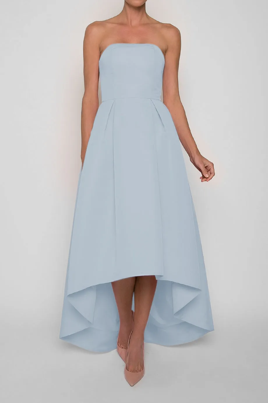 Strapless Silk Faille High Low Gown