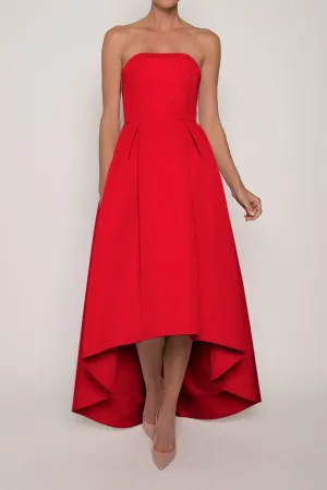 Strapless Silk Faille High Low Gown