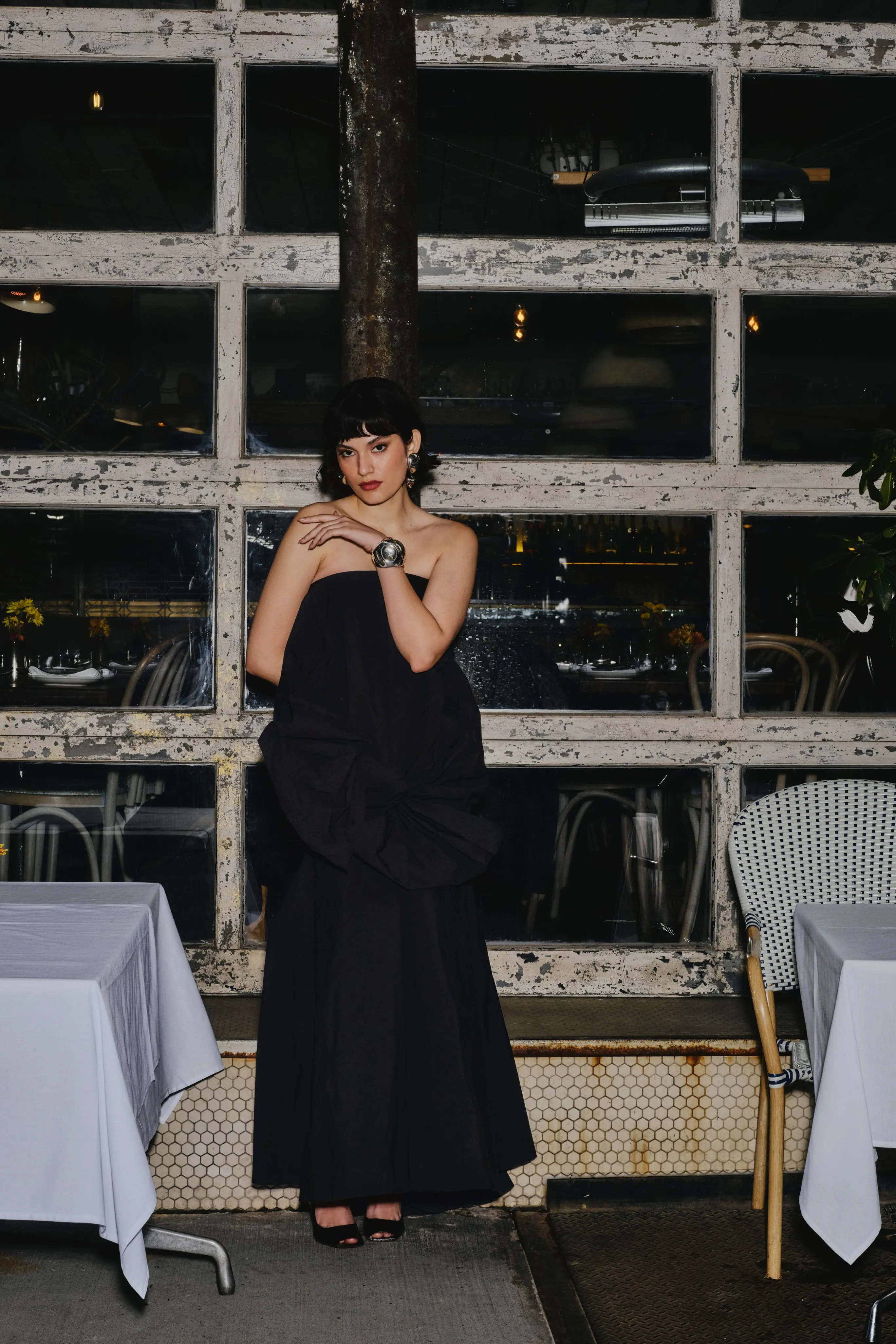 Strapless Tie Front Bubble Gown