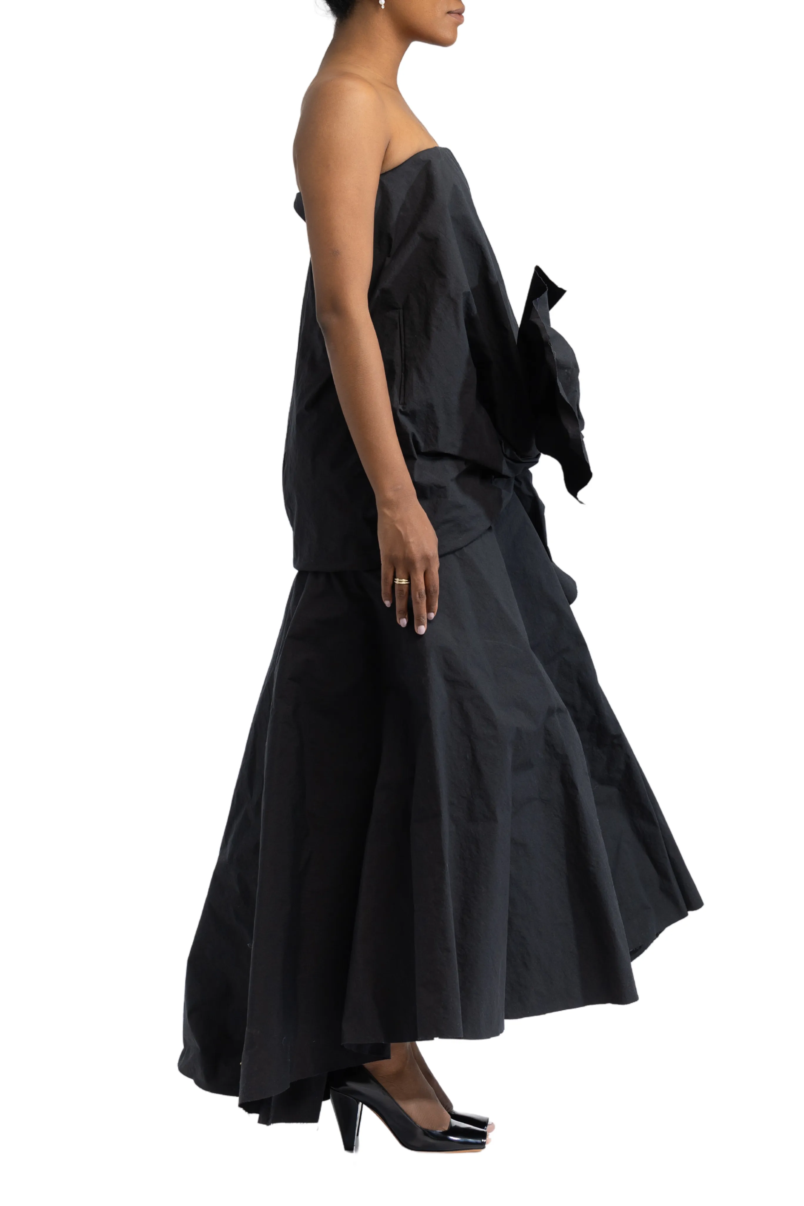 Strapless Tie Front Bubble Gown