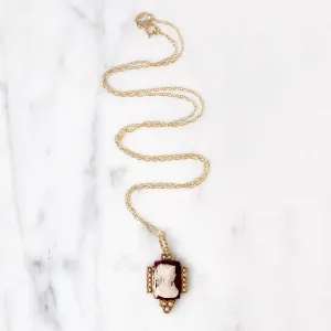 Sweet Little Cameo Pendant Framed in Gold & Pearls