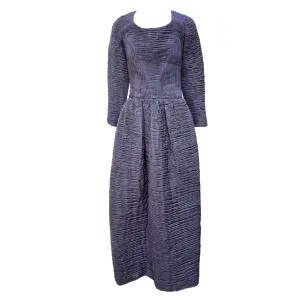 Sybil Connelly 1950's/1960's Muted Periwinkle Pleated Irish Linen Gown   Stole