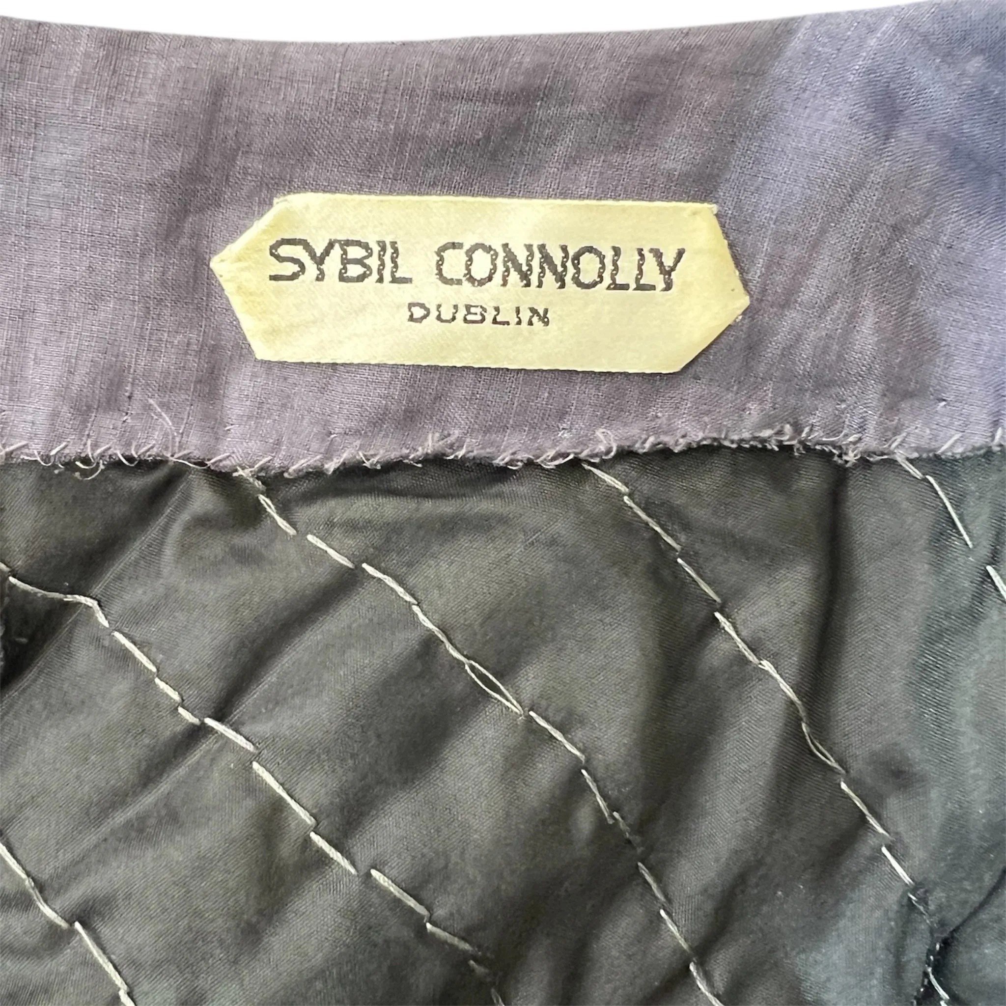 Sybil Connelly 1950's/1960's Muted Periwinkle Pleated Irish Linen Gown   Stole