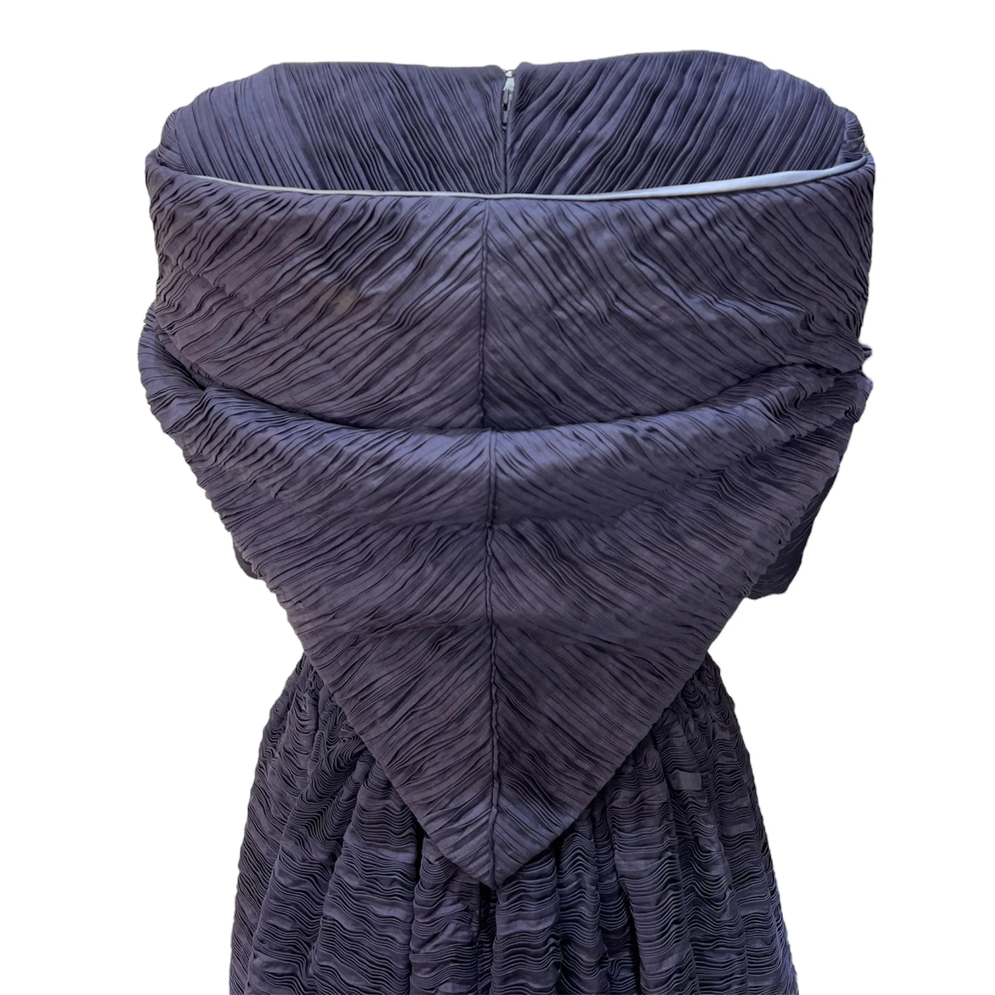 Sybil Connelly 1950's/1960's Muted Periwinkle Pleated Irish Linen Gown   Stole