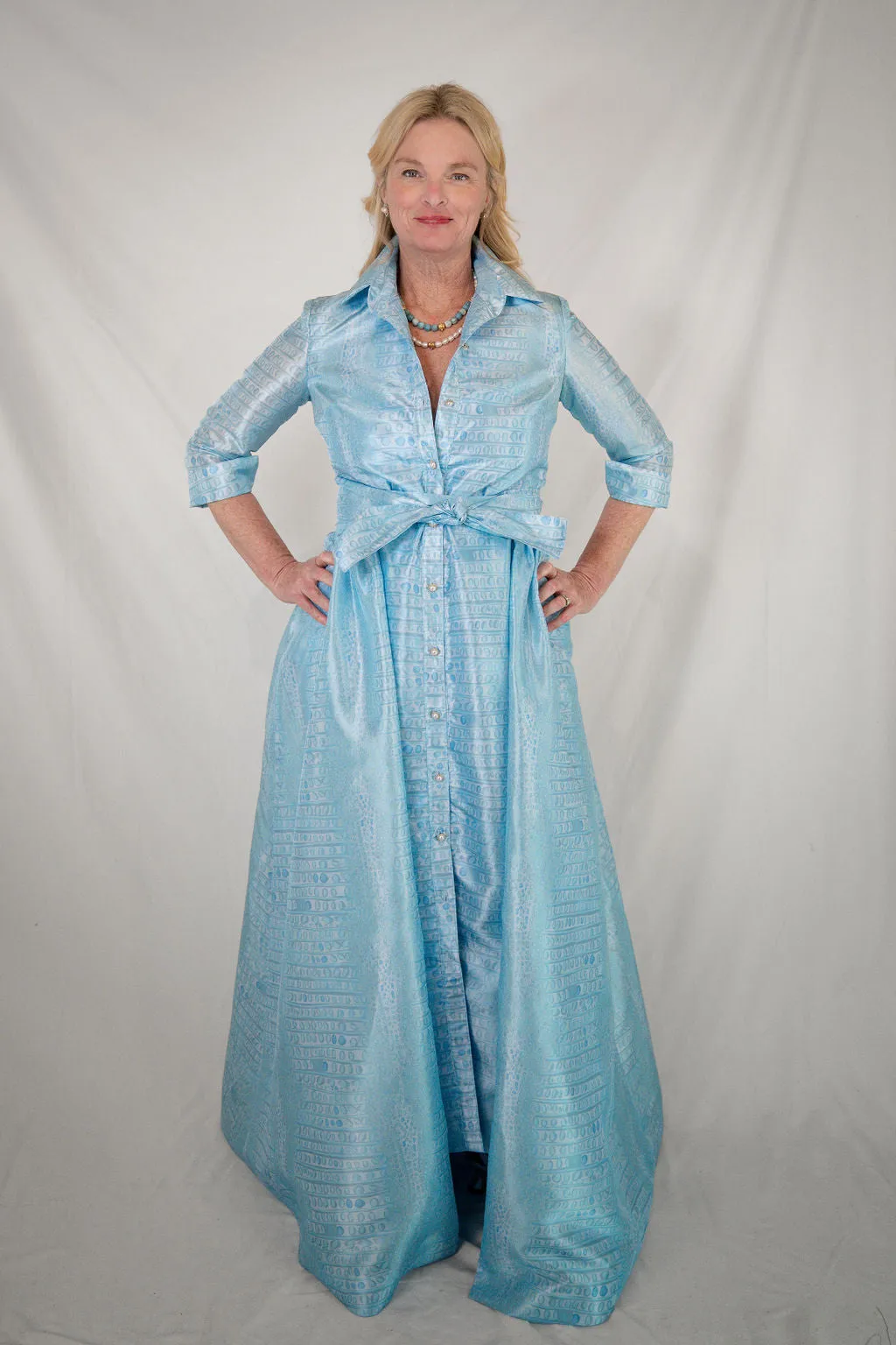 Taffeta Overskirt in Aquamarine Gator