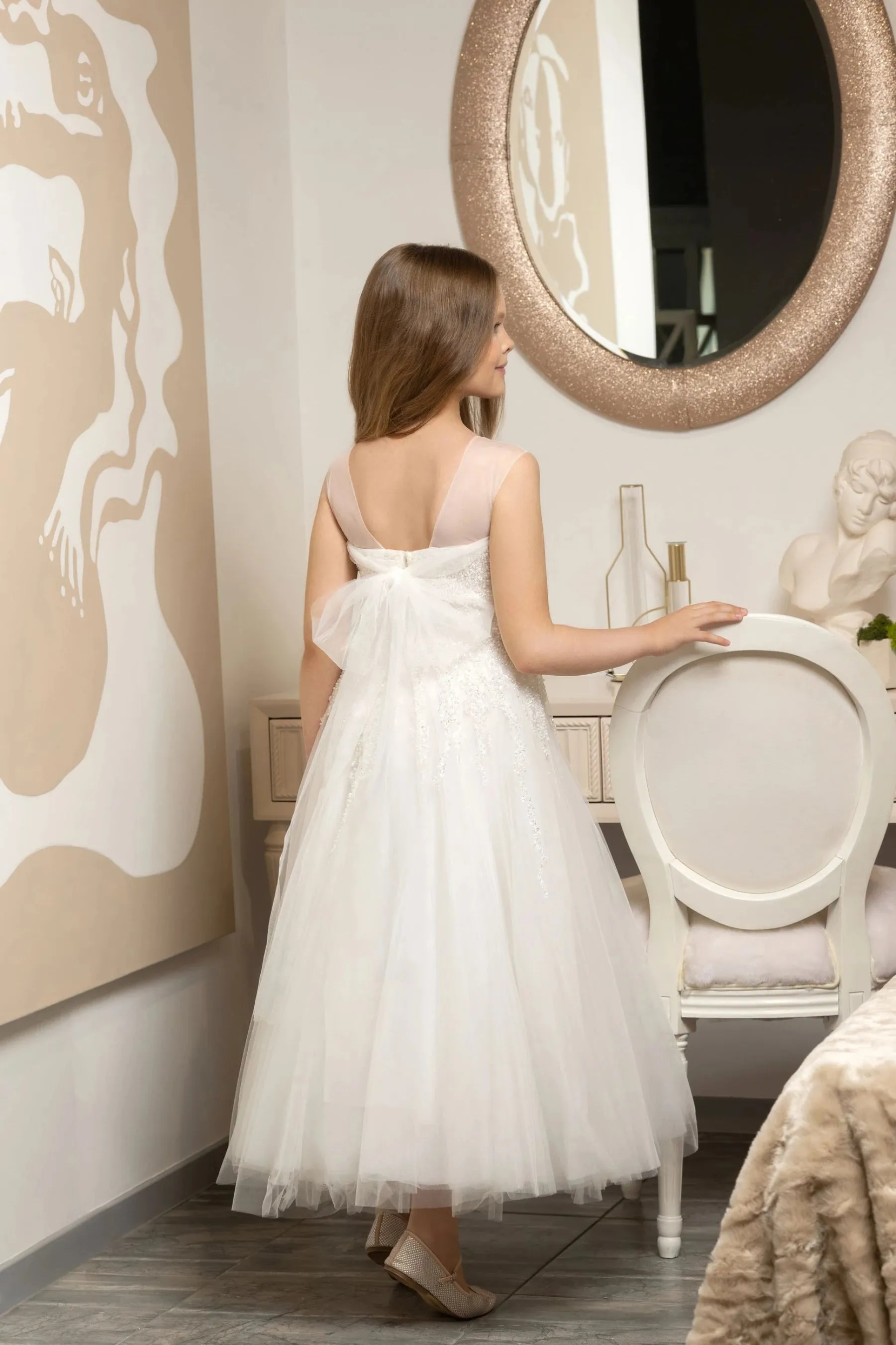 Tea Length Confirmation Dress for Teen Girls