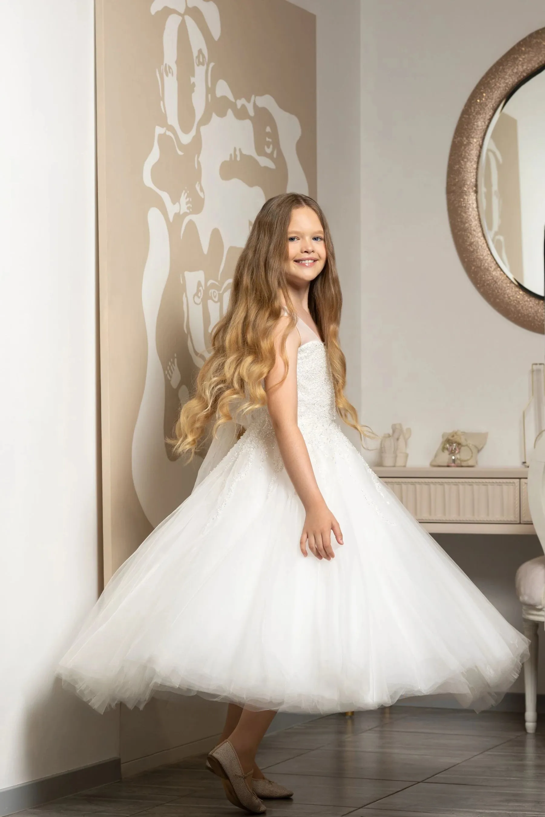 Tea Length Confirmation Dress for Teen Girls