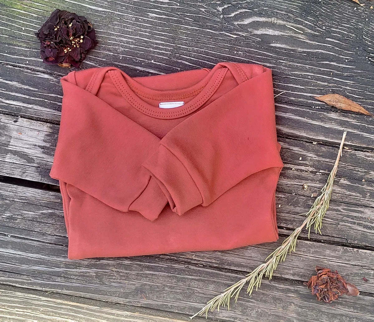 Terracotta Long Sleeve Onesie