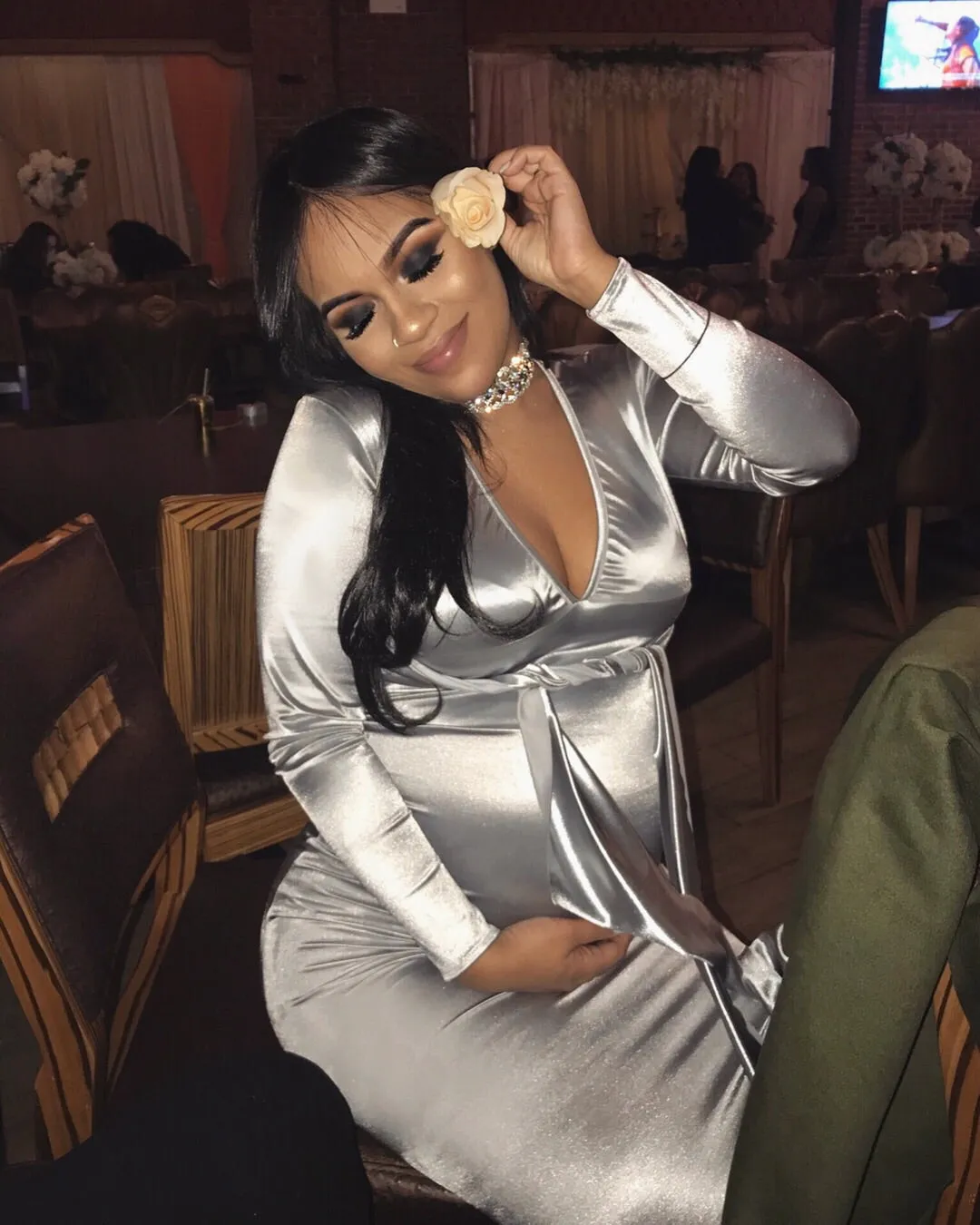 The JAYCE Maternity Satin Gown