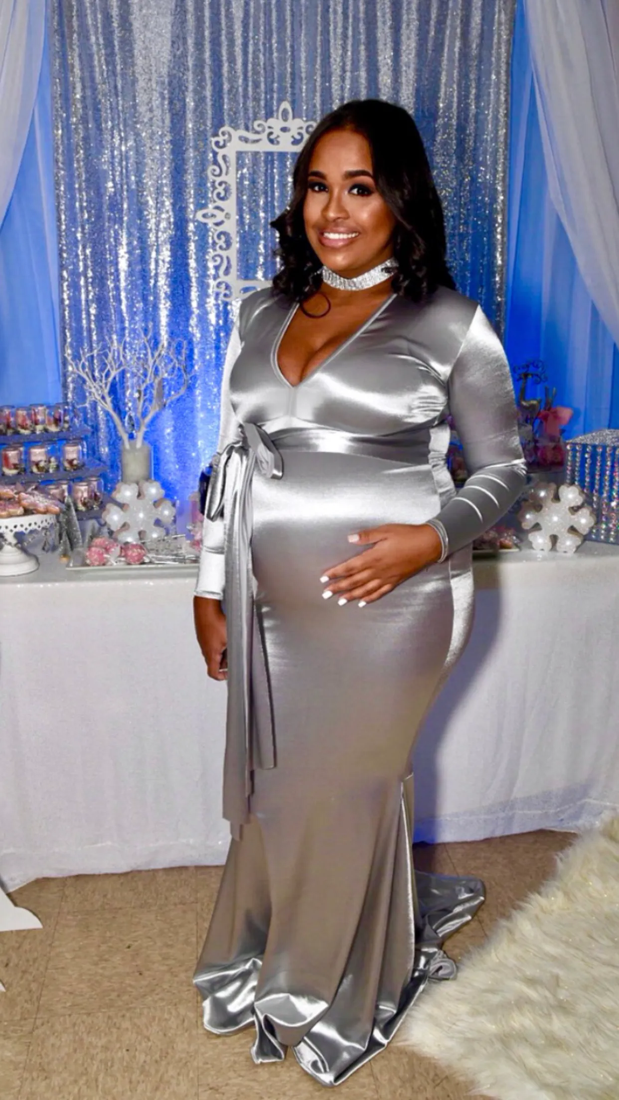 The JAYCE Maternity Satin Gown