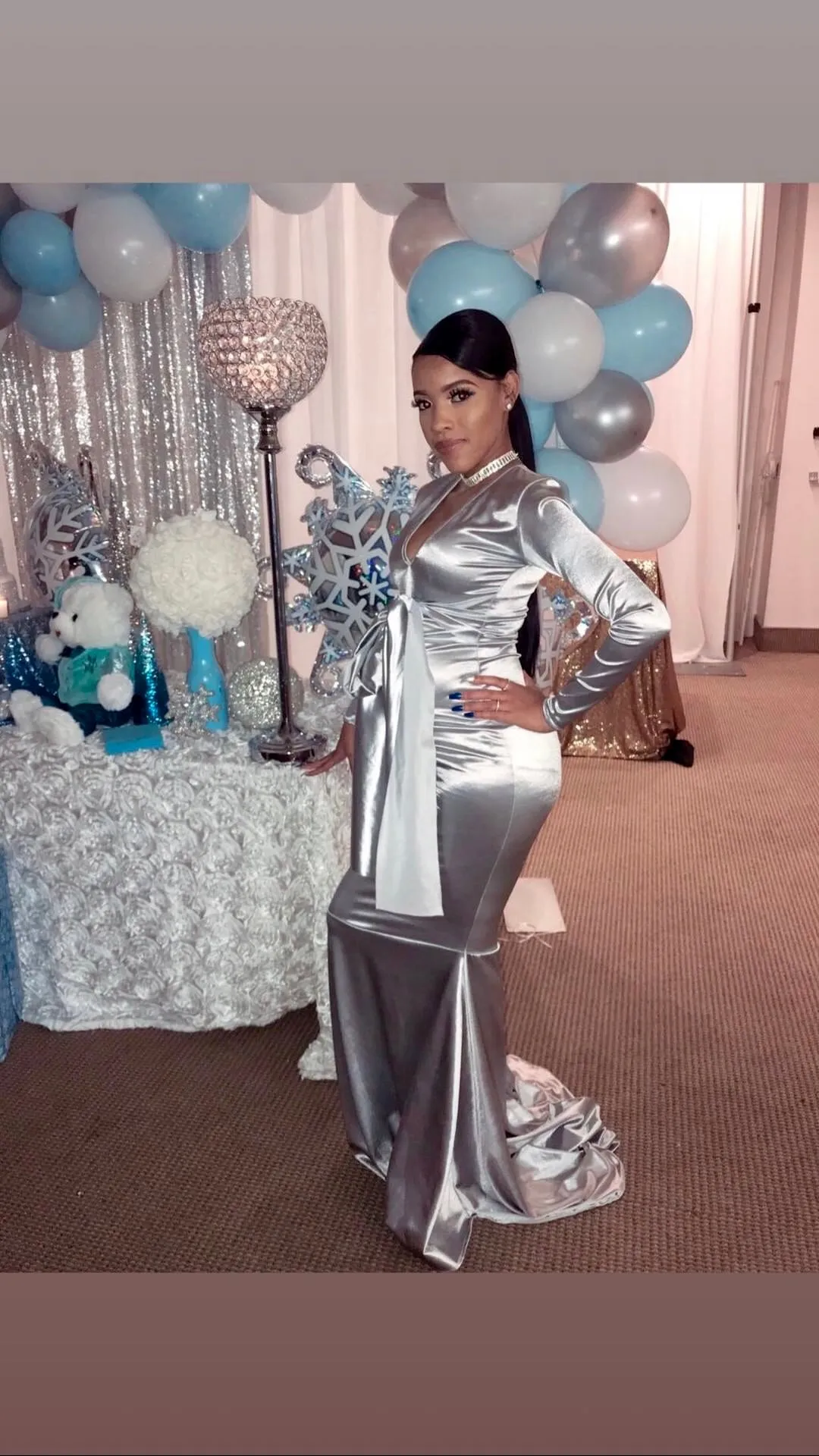 The JAYCE Maternity Satin Gown