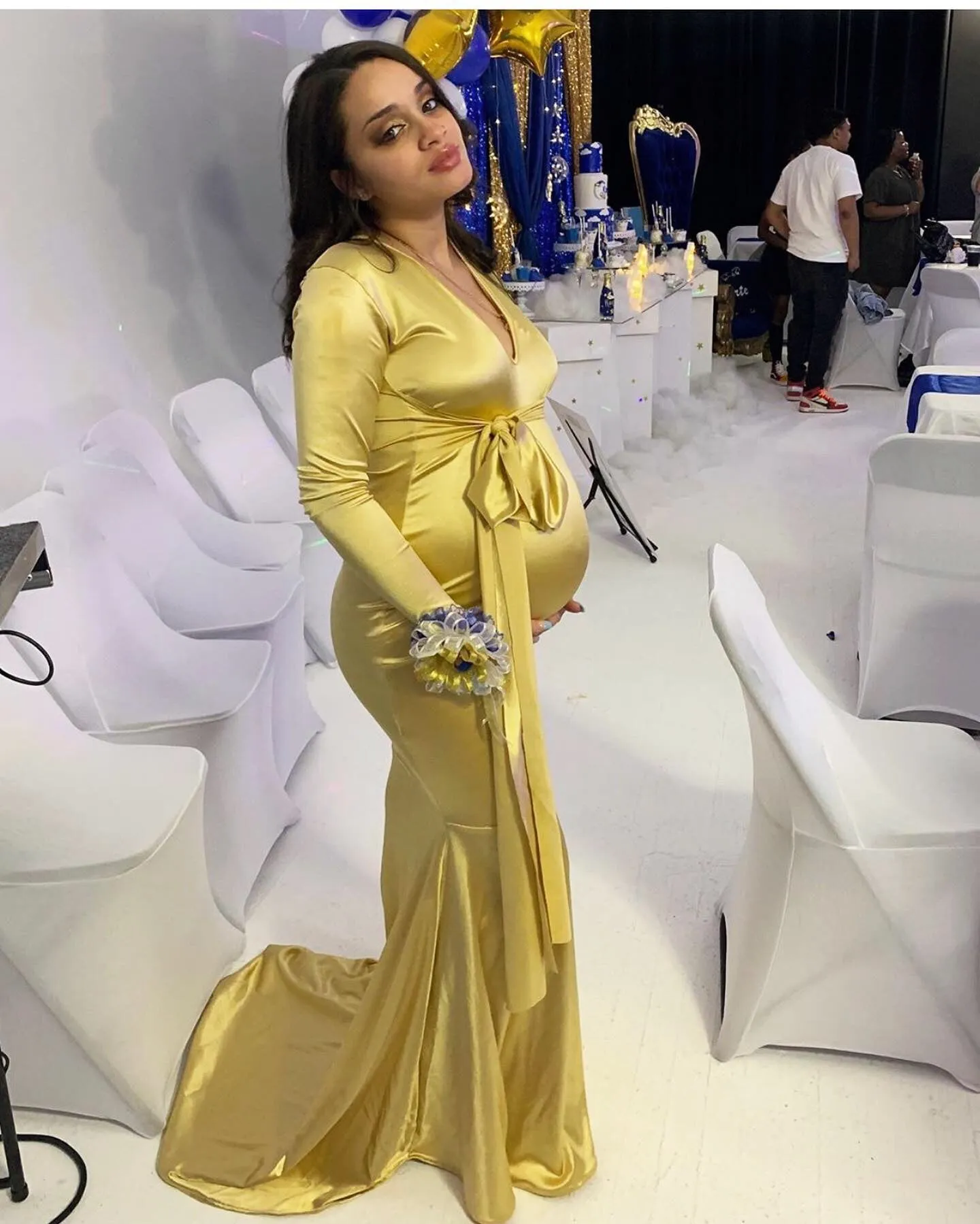 The JAYCE Maternity Satin Gown