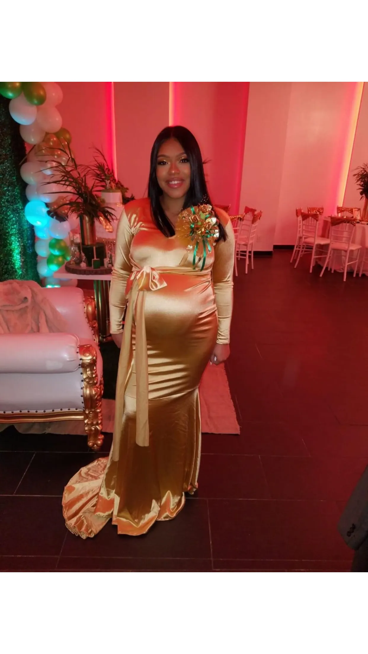 The JAYCE Maternity Satin Gown