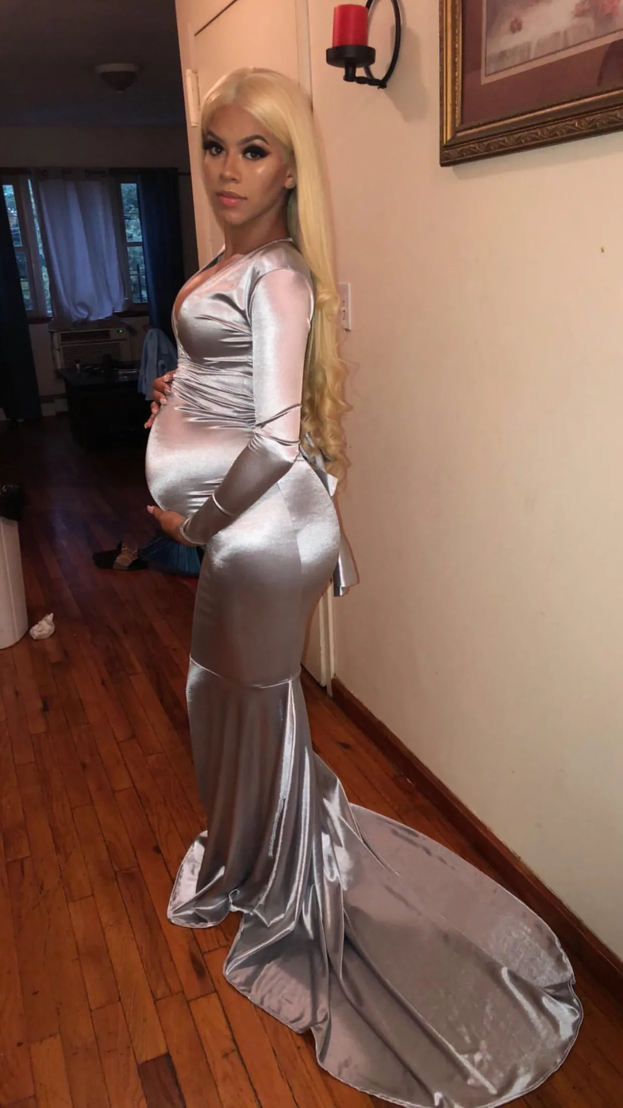 The JAYCE Maternity Satin Gown