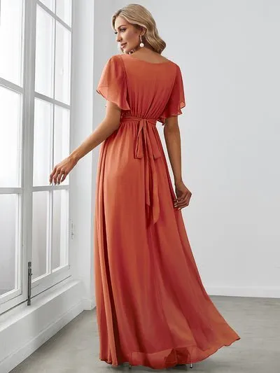 Tia split sleeve bridesmaid dress in burnt orange Express NZ wide