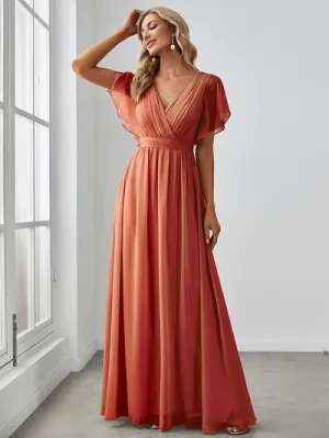 Tia split sleeve bridesmaid dress in burnt orange Express NZ wide