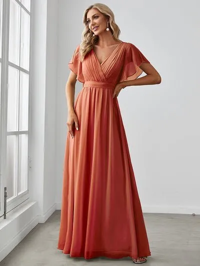 Tia split sleeve bridesmaid dress in burnt orange Express NZ wide