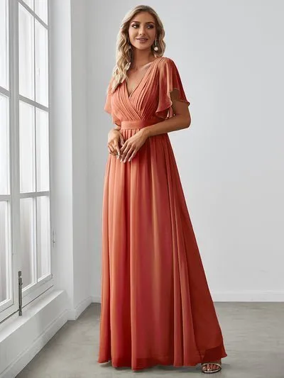 Tia split sleeve bridesmaid dress in burnt orange Express NZ wide