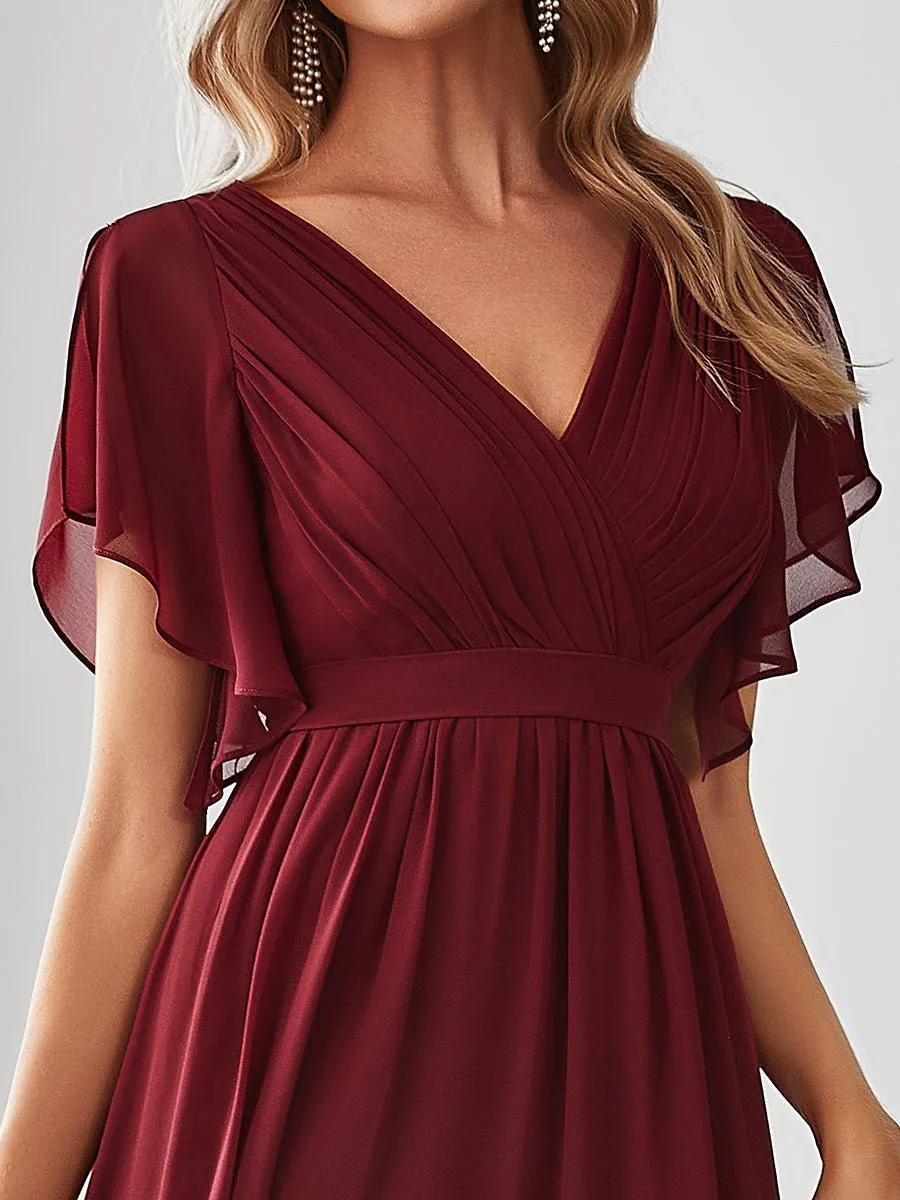 Tia split sleeve full length bridesmaid dress Burgundy Express NZ wide