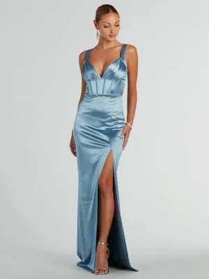 Tiffany light blue sequin ball dress s10 Express NZ wide