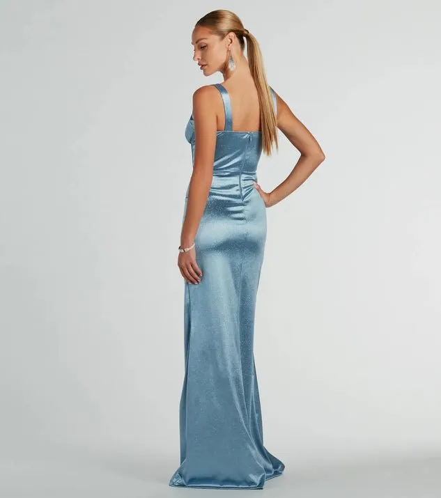 Tiffany light blue sequin ball dress s10 Express NZ wide