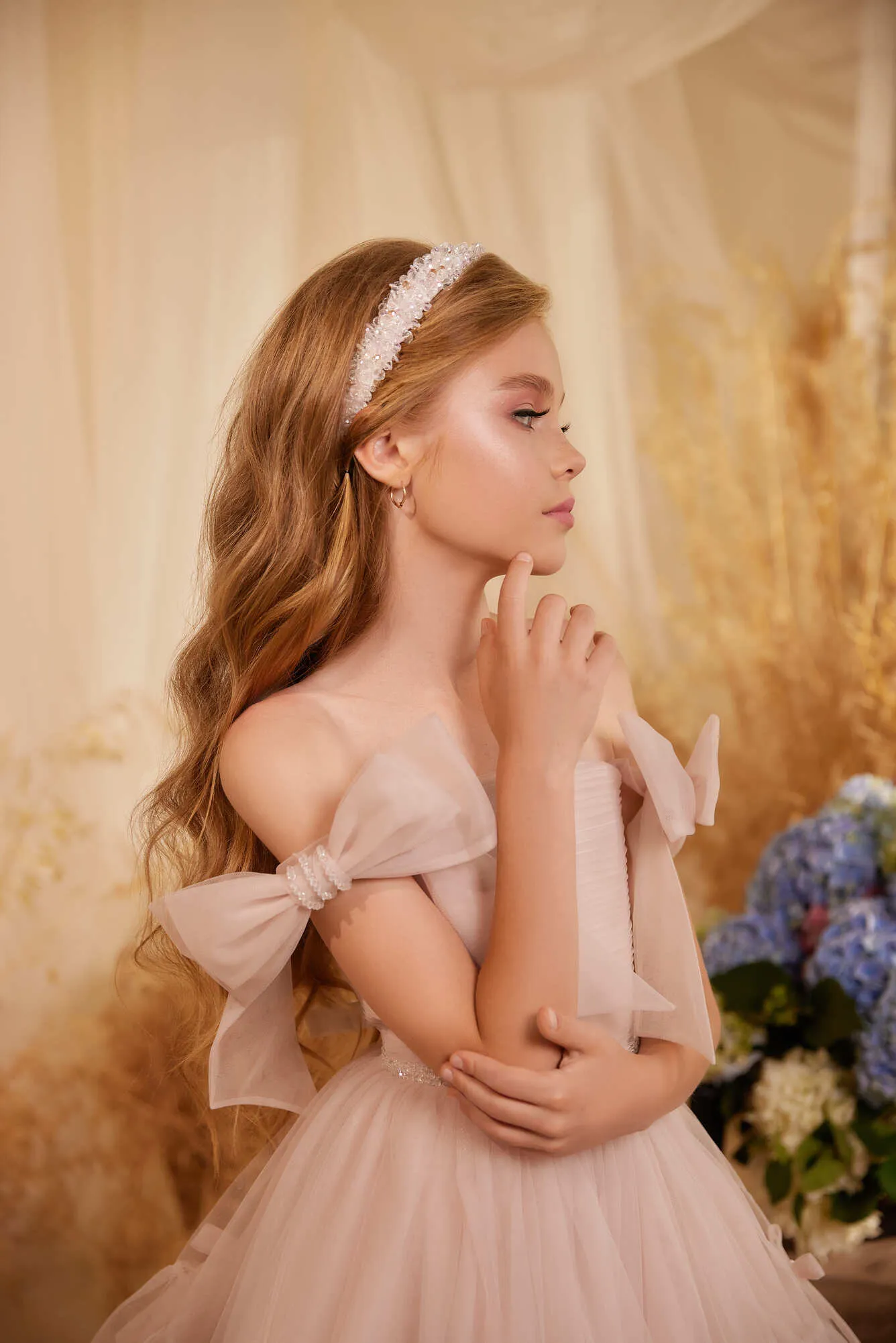 Timisoara Blush Tulle Flower Girl Dress