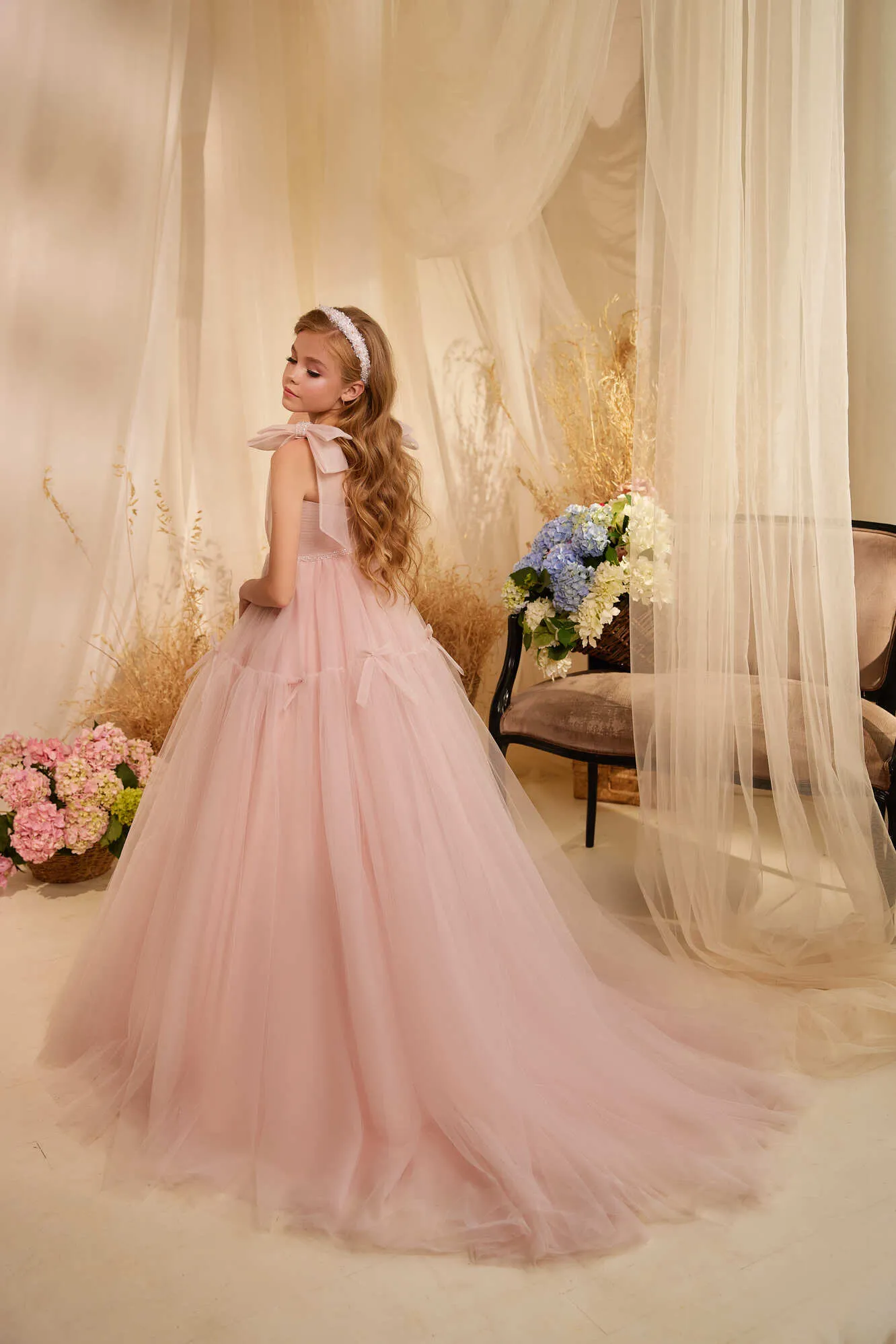 Timisoara Blush Tulle Flower Girl Dress