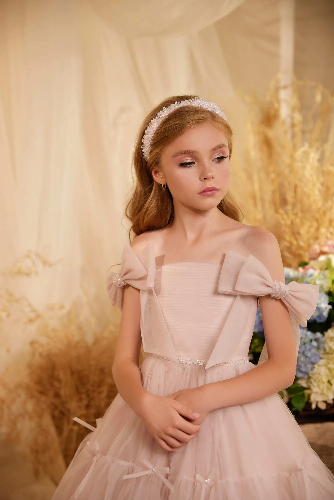 Timisoara Blush Tulle Flower Girl Dress