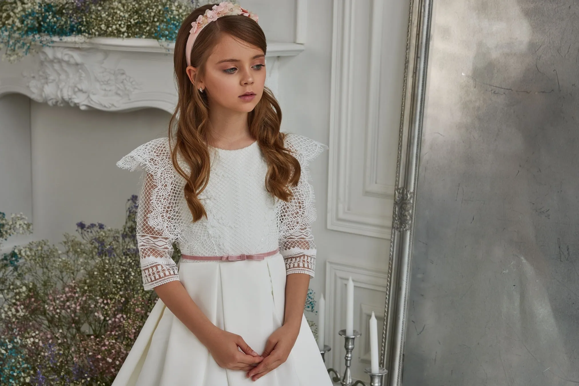 Traditional Communion Dress with Frill Detail