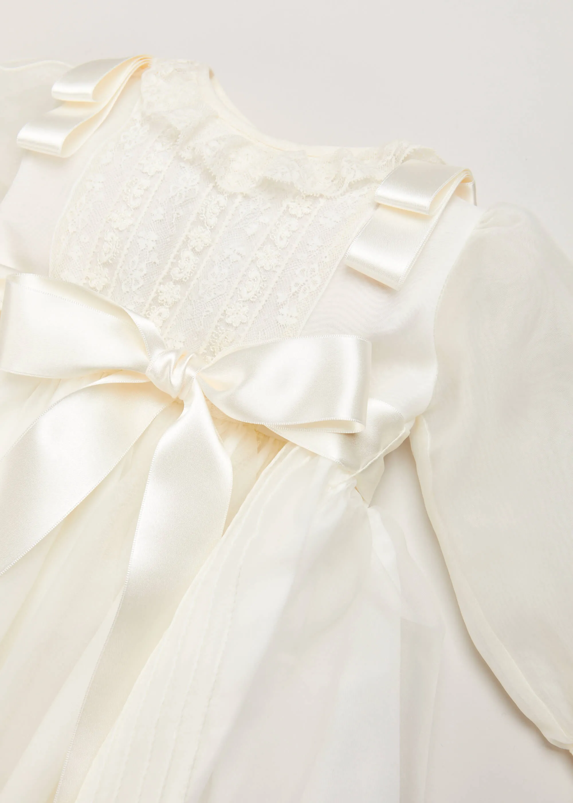 Traditional Cream Christening Gown with Bonnet (6-12mths)