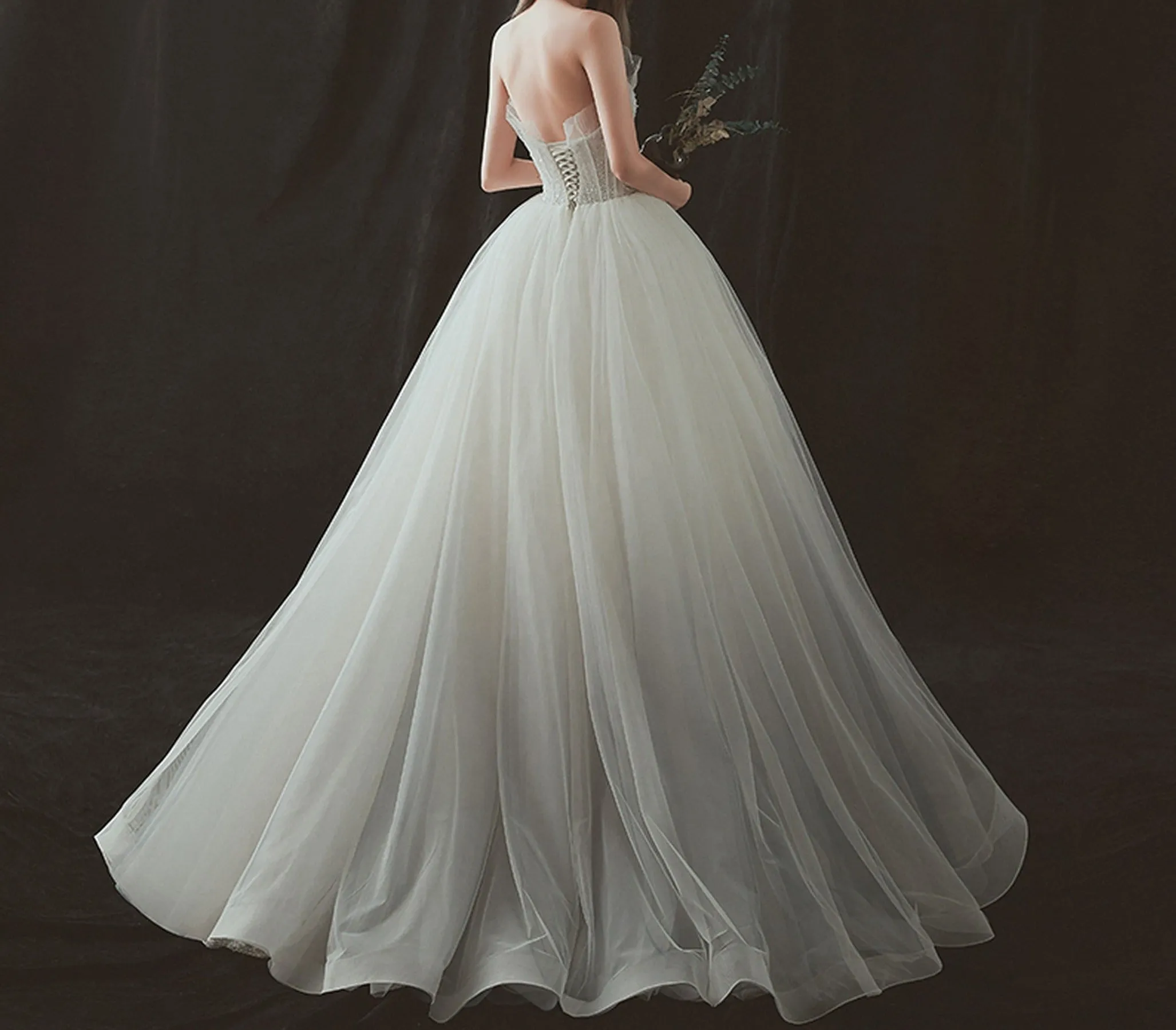 VB Strapless Maxi Ball Gown Bridal Dress