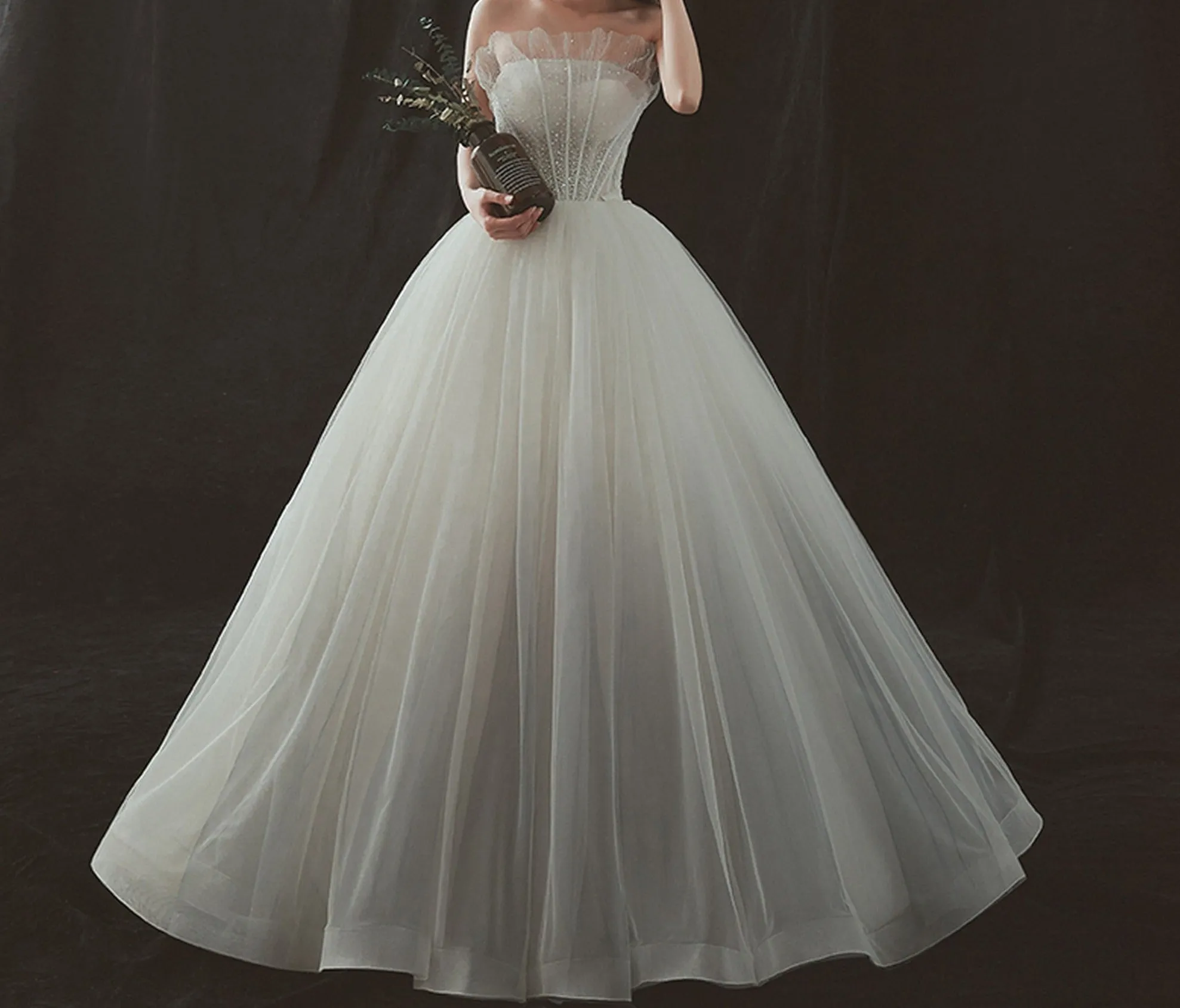 VB Strapless Maxi Ball Gown Bridal Dress