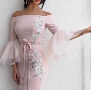 vestido de festa de longo 2020 pink evening dresses long lace appliqué beaded mermaid evening gown