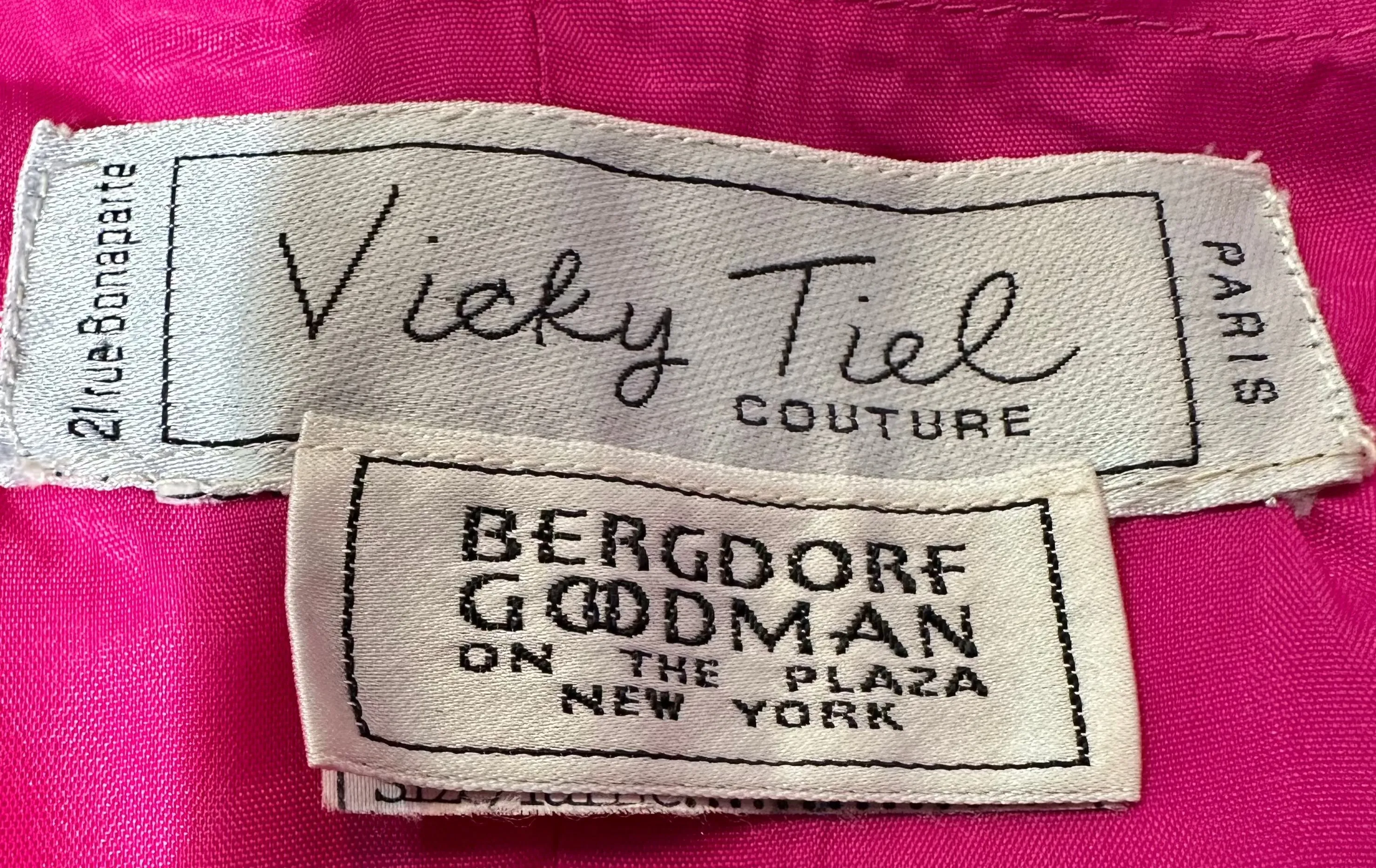 Vicky Tiel Couture 80s Vavavoom Fuschia Pink Strapless Gown