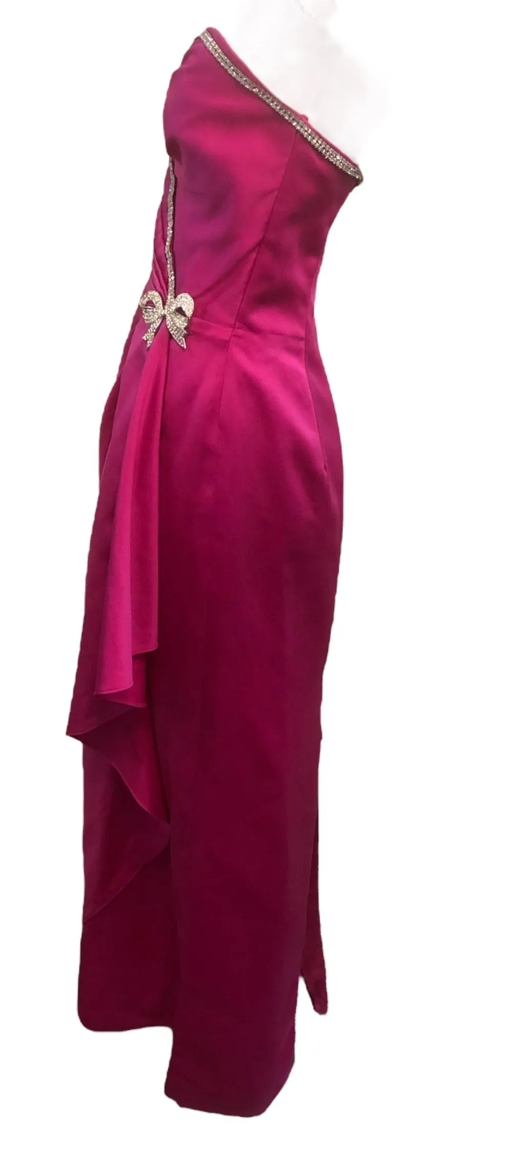 Vicky Tiel Couture 80s Vavavoom Fuschia Pink Strapless Gown