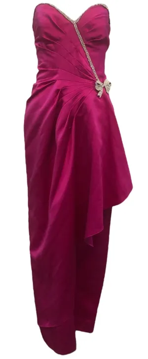 Vicky Tiel Couture 80s Vavavoom Fuschia Pink Strapless Gown