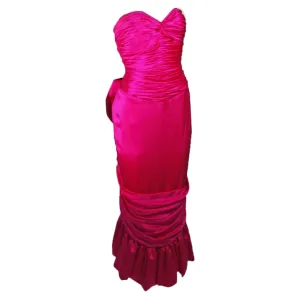 VICKY TIEL Magenta Gown with Large Bow Size Small