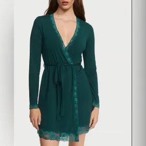 Victoria's SecretSoft Modal Wrap Robe with Lace Trim
