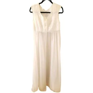 Vintage Gotham Gold Stripe Night Gown Lace 1950s Ankle To Floor Length Sz‎ 34