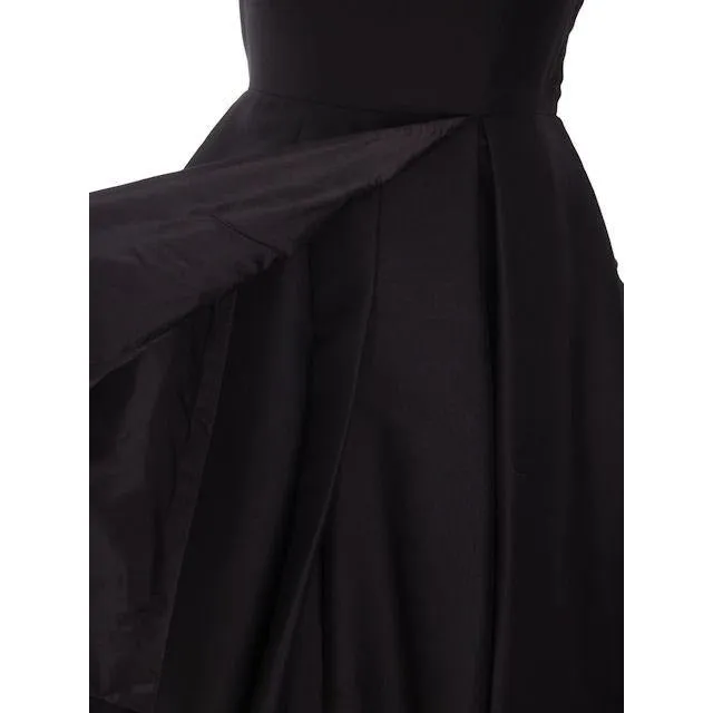 Vintage James Galanos Couture  Cocktail Dress Black Full Skirt Late 1950s 38-31-Free