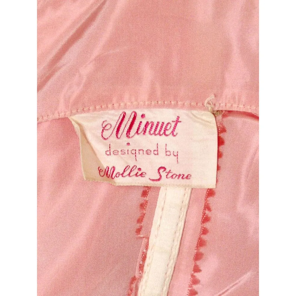 Vintage Pink Taffeta Evening Gown Mollie Stone 1950S 36-28-Free