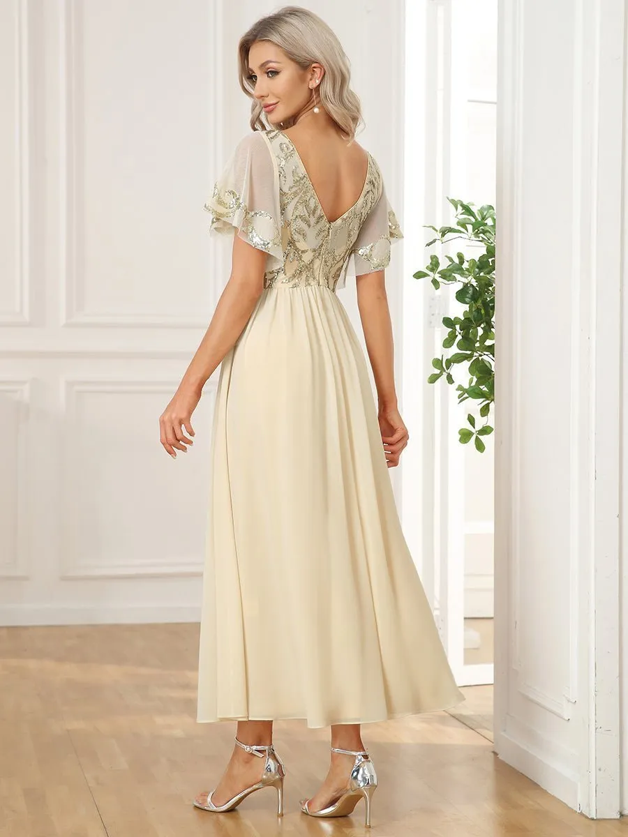 Virginia ankle length dress in light gold s20 Express NZ wide