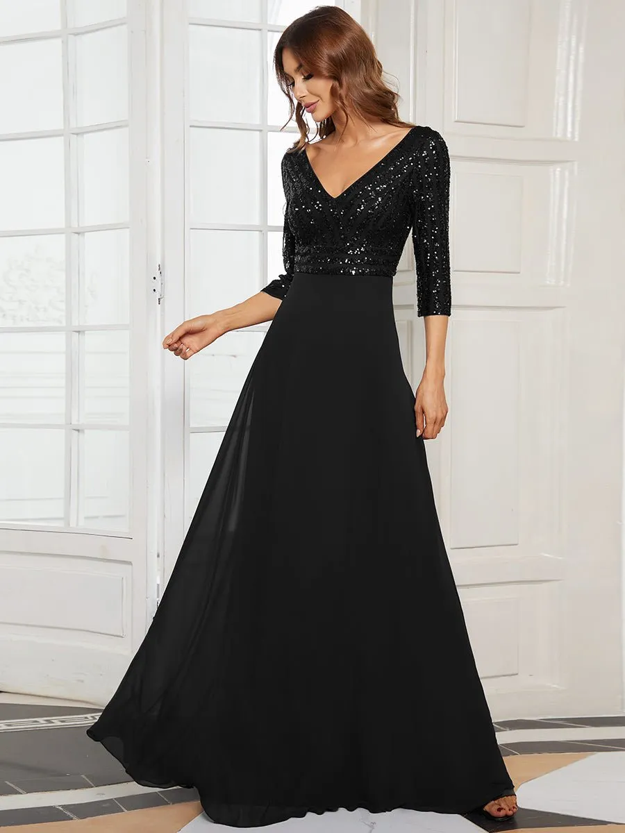 Yara black chiffon and sequin evening ball dress Express NZ Wide
